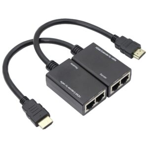 Extender HDMI / HDMI Mashkull / 2x LAN Cat 6 / 30m / FHD / NoName