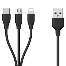 Fishe / USB - 3 Koka telefoni / 1m / 2A / Moxom